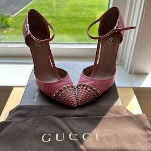 Pink Gucci stiletto heels 120 mm.